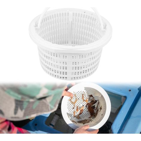 1 Panier De Skimmer, Diamètre 19 Cm, Plastique Blanc, Pour Skimmer Encastrable, Piscine Hors Sol Et Enterrée (1/4)