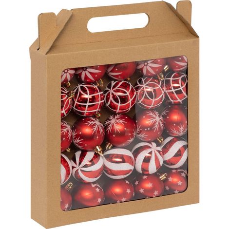 Pupazzi di natale colorama, confezione da 25 pupazzi di plastica d6cm rosso bianco - Atmosphera créateur d'intérieur (1/5)