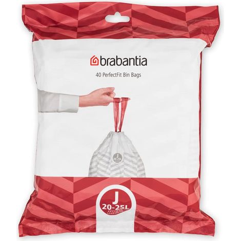Brabantia PerfectFit Tipo J Sacchi per Pattumiera Bianco 23L (1/4)