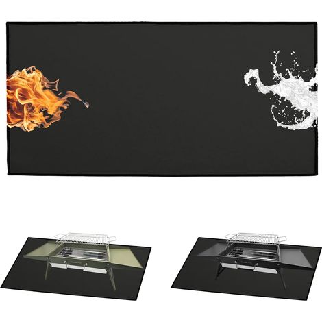 Tapis barbecue sol exterieur, Tapis pour barbecue exterieurs, Tapis plancha pour table et pelouse (100x50 cm) (1/5)