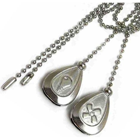 Lot de 4 chaînes d'extension pendentif forme goutte classique décoratives en alliage zinc et fer argenté pour ventilo plafond lumière 12 pouces (1/4)