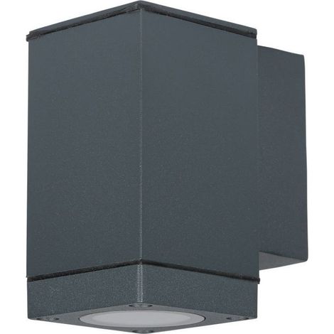 Aplique LED V-TAC GU10, portalámparas, haz inferior, gris oscuro, IP44 (1/5)
