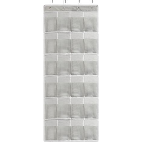 Range chaussures à suspendre sur la porte, sac de rangement suspendu avec 24 poches, rangement de chaussures suspendu, organiseur de suspension multifonction pour chambre à coucher, salle de bain (1/5)