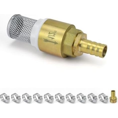 Ansaugfilter, Rückschlagventil aus Messing mit Filter, 1/2-Zoll-Rückschlagfilter, 2 Wasseranschlüsse, geeignet für Garten- und Schwimmbadbewässerung - (1/5)