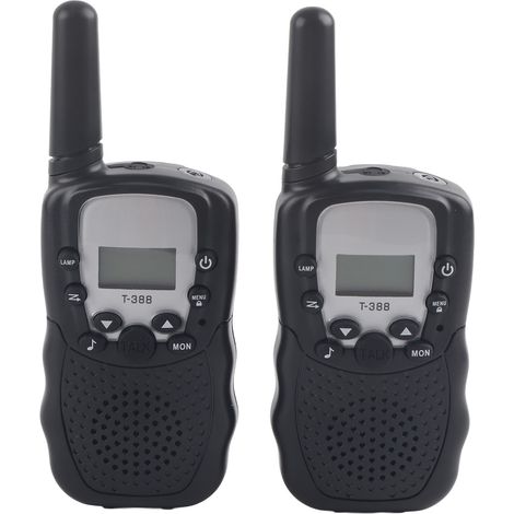 2PCS Talkies-Walkies Enfants avec Portée 3KM, Multi Canaux pour Activités Extérieures - Noir (1/5)