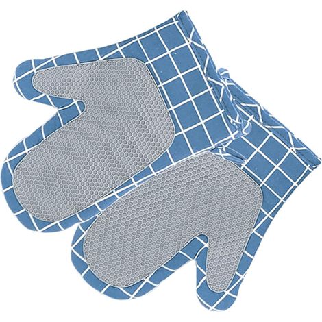 Hitzebeständige Küchenhandschuhe  Rutschfeste und hitzebeständige Handschuhe, 1 Paar – Weiche Silikon-Küchenhandschuhe  Geeignet zum Backen, Grillen und für die tägliche Küche (blau)