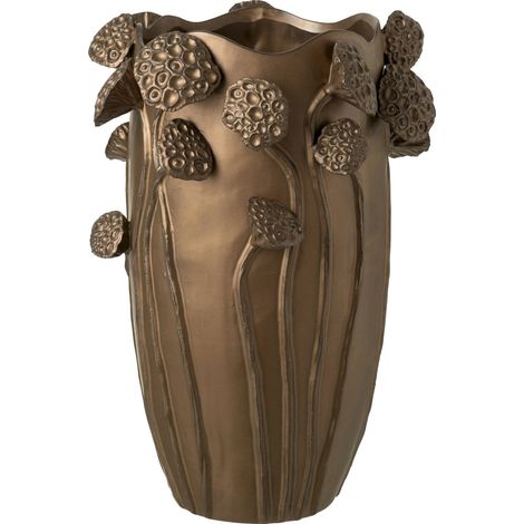 Vase lotus pod en argile cuivrée inspiration nature raffinée - cuivre patiné effet bronze (1/3)