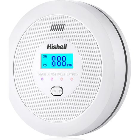 Détecteur de monoxyde de Carbone, détecteur de CO avec durée de Vie du capteur de 10 Ans, Moniteur avec Bouton de Test et écran LCD, Alarme de CO alimentée par Batterie pour la Maison (1/5)