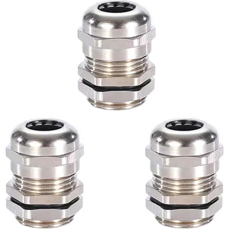 Lot de 3 presse-étoupes M22 en métal, étanches, réglables, pour raccordement de câble de 10 à 14 mm (1/5)