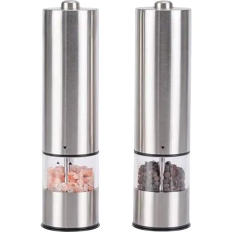 Ensemble de 2 moulins à sel et à poivre électriques — Grain réglable — Fonctionne sur piles (1/5)