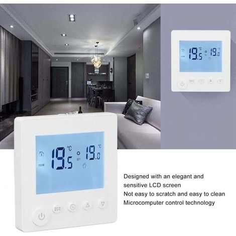 UlisemThermostat intelligent de chauffage de l'eau du contrôleur 3A de température d'affichage à cristaux liquides d'abs pour la maison 95-240V (1/4)