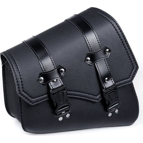Borsa laterale per moto - Pelle sintetica impermeabile - 1 pezzo disponibile - 29x10x26 cm - Nera (1/5)