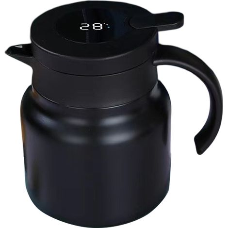 Théière avec infuseur, théière avec filtre pour thé en vrac, théière/cafetière en acier inoxydable avec affichage de la température