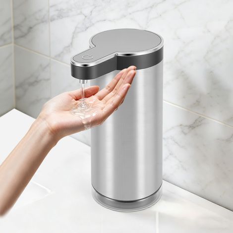 Automatischer Seifenspender aus Edelstahl mit Infrarotsensor, wasserdicht, 350 ml, IPX5-wasserdichter elektrischer Spender, USB-C-aufladbar für Küche und Bad (1/5)