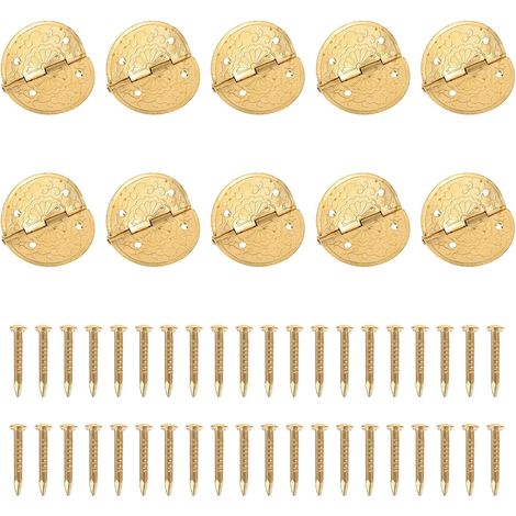 Charnière en Cuivre pour Coffret à Bijoux, Action de Fermeture Douce, Installation Facile, Matériau en Cuivre Pur, 1 Set Polyvalent pour Petite Boîte (1/5)