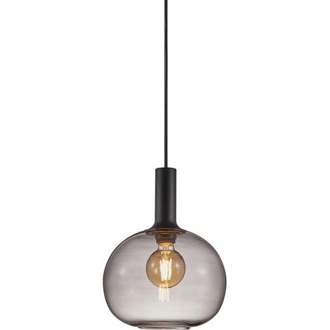 suspensión Nordlux Alton Negro Transparente E27 Ø25cm