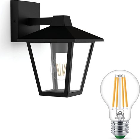 Philips Kinno Applique murale d'extérieur Down E27 (Noir) - Philips LED E27 Non dimmable (1/5)