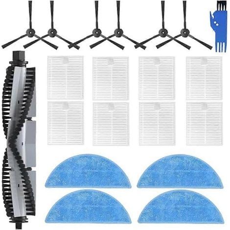 Pièces détachées pour aspirateur robot ILIFE A30/A30 Pro : 1 brosse principale, 6 brosses latérales, 8 filtres HEPA, 4 lingettes de nettoyage, 1 brosse de nettoyage. (1/5)