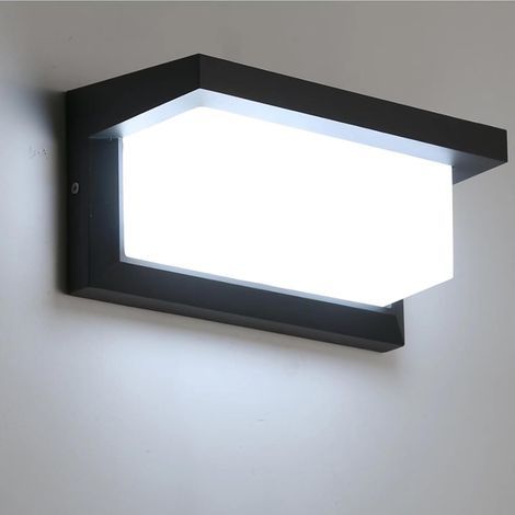 Outdoor LED wall light with motion detector, IP65 waterproof, controlled by square radar sensor (cool white)