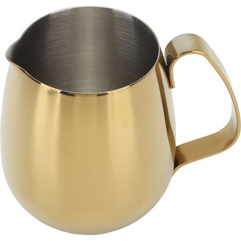 Verseuse à lait en acier inoxydable pour café, pichet à mousser cappuccino, pot à latte art, couleur or, 350ml (1/5)