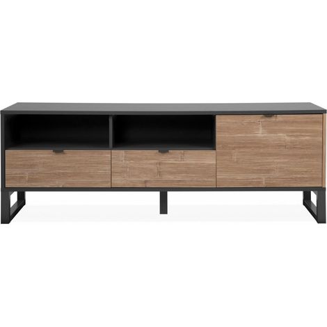Mobile porta tv 56hx160 cm bamboo e grigio antracite - Avellino