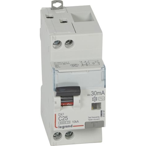 disjoncteur différentiel legrand dx3 25a courbe c 30ma 2 poles type ac - vis / vis