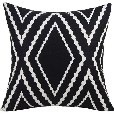 Lot de 2 Housses de Coussins en Décoratif Canapé Taie d'oreiller Motif Géométrique Rayures Housse Coussin Noir et Blanc Moderne Taie d'oreiller Decoration Maison Salon Chambre pour Canapé 45x45 (1/3)