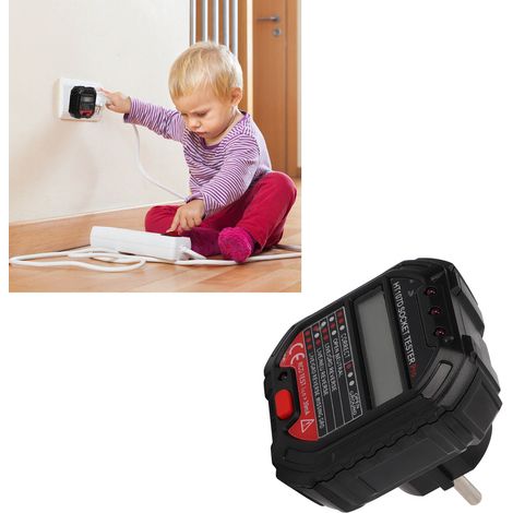 Testeur de prises numériques multifonctionnel, testeur de mise à la terre, testeur de circuit, phasemètre de prise, détecteur de tension (norme européenne 90250 V / 4565 Hz) HT107D (1/5)