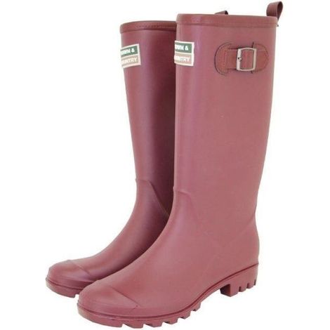 Burford Wellington Boots Aubergine - Size 8 -TFW5824
