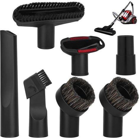Embout Aspirateur Universel 32mm-35mm - Brosse pour Meubles, Suceur Voiture, Nettoyage Poils d'Animaux et Interieur Auto,Lot de 7 Ensemble Accessoires D'aspirateur, Brosses D'aspirateur Multi-usages (1/5)