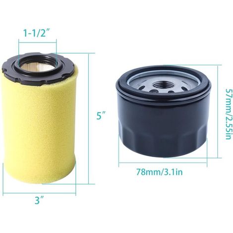 MIU14395 Filtre à air pour John Deere D100 D105 D125 D130 D140 D110 E140 E130 E100 E120 LA145 LA135 Z255 Z235 X330 tondeuse avec bougie d'allumage (1/4)