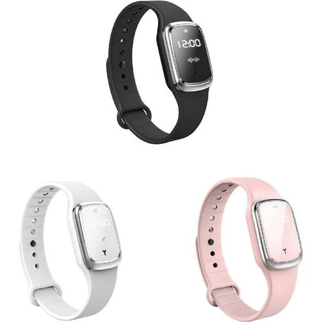 Bracelet anti-moustiques ultrasonique, répulsif électronique rechargeable USB étanche réutilisable portable pour camping randonnée, lot de 3 (1/5)
