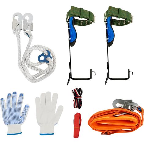Kit de pics d'escalade d'arbres, harnais de sécurité, design durable, vert (1/2)