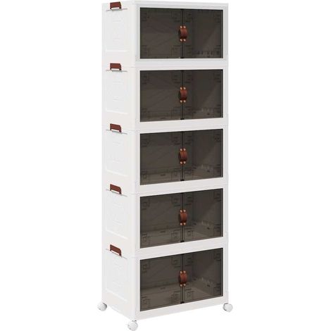 Boîte de rangement,Coffre de rangement empilable avec roues à 5 niveaux 75 L CFW331945 (1/5)