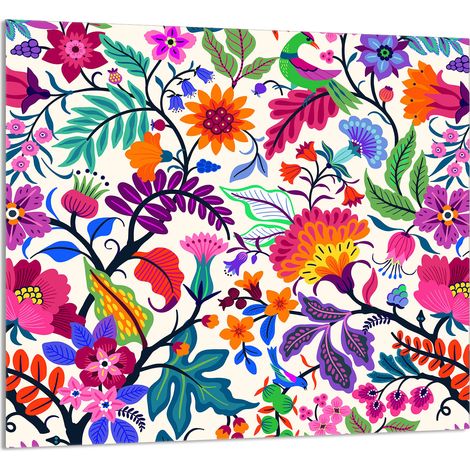 PANEL DE VIDRIO PARA COCINA 65x60 Flores (1/5)