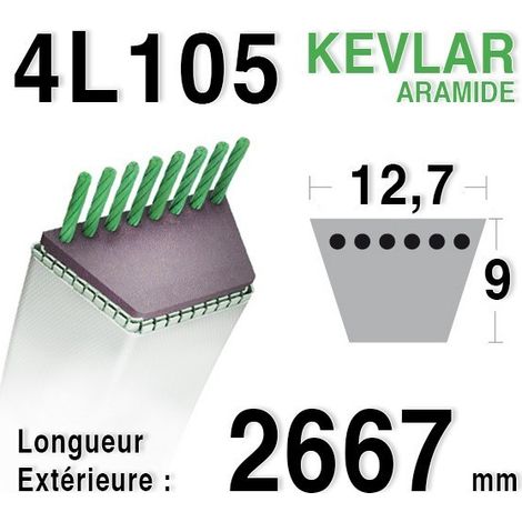 Courroie 4L1050 - 4L105 MTD 754-0125 - 7540125 JOHN DEERE m74747 (1/2)