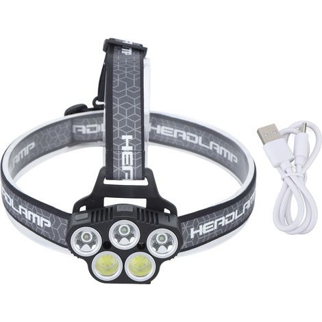 High-power rechargeable induction LED headlamp for outdoor fishing, hiking, skiing and camping (1/5)