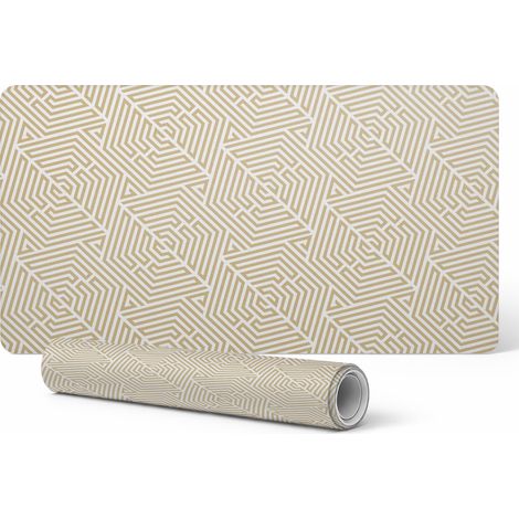 Alfombrilla de escritorio antideslizante con estampado de laberinto geom茅trico, 90x45 cm.