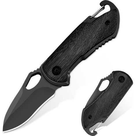 Klappmesser mit Holzgriff, Jagd Camping Taschenmesser, Einhandmesser Outdoor Mini