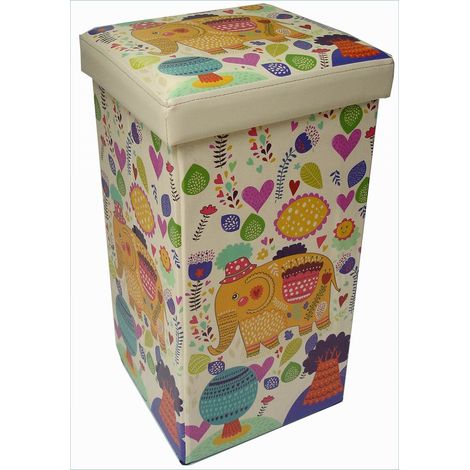 Pouf contenitore 32x32x60cm Scatola porta giochi bambini Portagiochi bambini contenitori con coperchio Pouf contenitore giochi