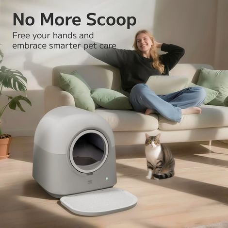 Maison de toilette autonettoyante pour chat intelligente - Bac à litière automatique de grande capacité pour plusieurs chats