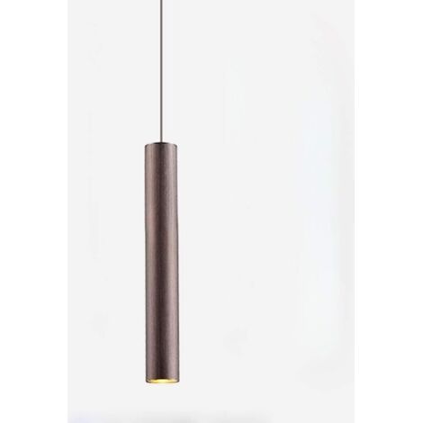 Green Mobility-Lampe suspension LED nordique 30cm – Aluminium brossé – Long tube minimaliste pour salle à manger et cuisine – Ampoule blanc chaud - Coffe-Gold-30cm (1/4)