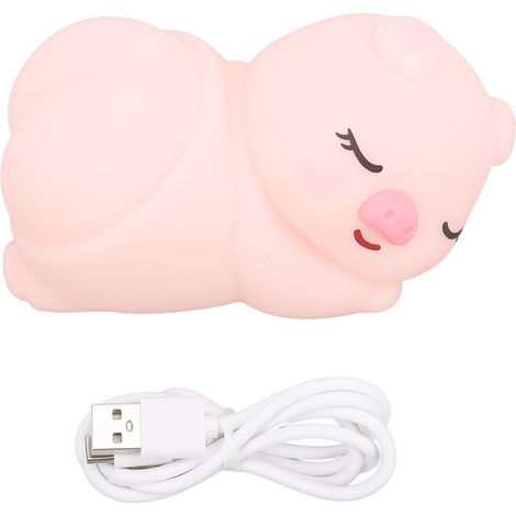 Ortviai Veilleuse de Nuit en Silicone Souple avec Changement de Couleur et Recharge USB – Forme Mignonne de Cochon (1/5)