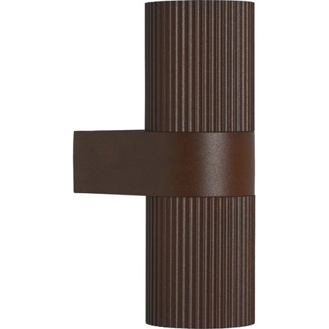 Nordlux – Applique murale extérieure KYKLOP Ripple en aluminium – Couleur rouille – IP54 – GU10 – Diffusion lumière haut et bas