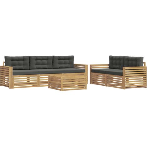 Set di divani da esterno 6 pz Bianco e Antracite vidaXL (1/5)