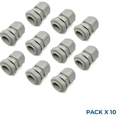Pack x 10 - Presse-étoupe PG11 avec écrou - Polyamide