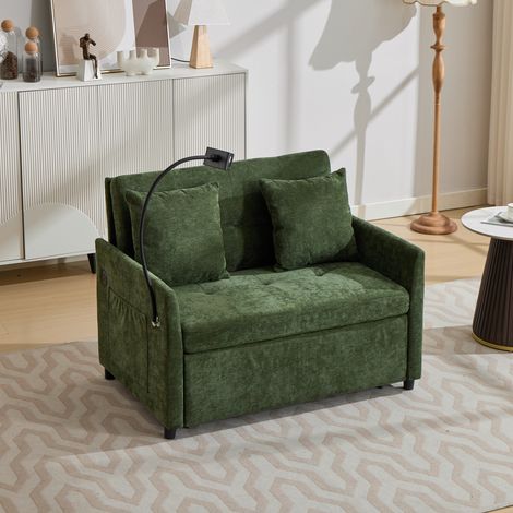 Canapé en tissu au design minimaliste et moderne, canapé-lit multifonctionnel et transformable – confortable pour le salon, le bureau et le studio, petit meuble convertible en lit de sieste pliable un (1/4)