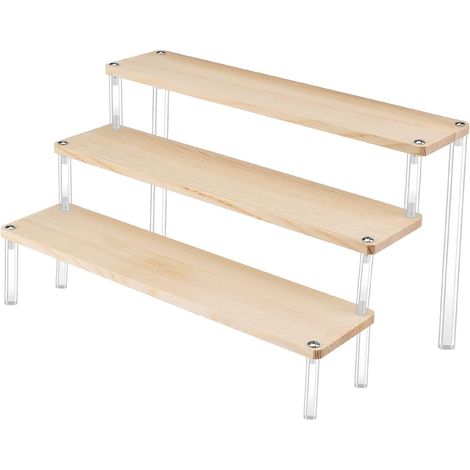 CCYKXA 3 Tier Wooden Cupcake Stand Perfume Stand, Stair Steps Display Stand, Cake Stand Riser Decorative for Display (1/3)