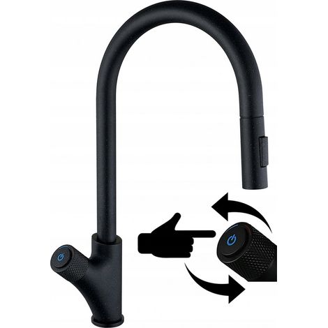 MÉLANGEUR DE CUISINE GRANIT PRESSEUR EXTRACTIBLE POUR ÉVIER Q (1/5)
