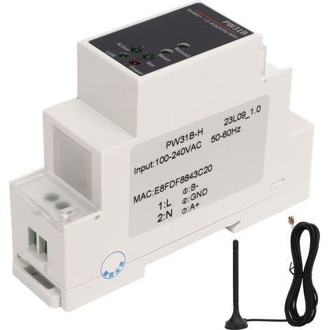 PW31B H IoT-Serieller Server R485 zu Dualband-WLAN 2,4 und 5 GHz, DIN-Schienen-Seriell-Konverter, 100–240-V-Netzteil